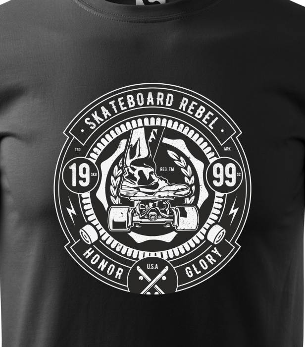 Tricou, idee de cadou, pentru pasionatii de skateboard, Skateboard Rebel [2]