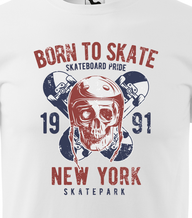 Tricou, idee de cadou, pentru pasionatii de skateboard, Skateboard Skull Pride [2]