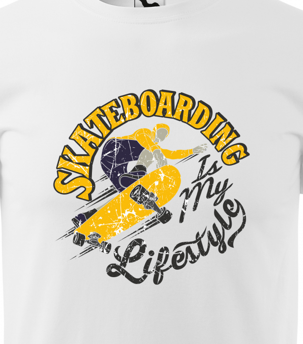 Tricou, idee de cadou, pentru pasionatii de skateboard, Skateboarding is My Lifestyle [2]