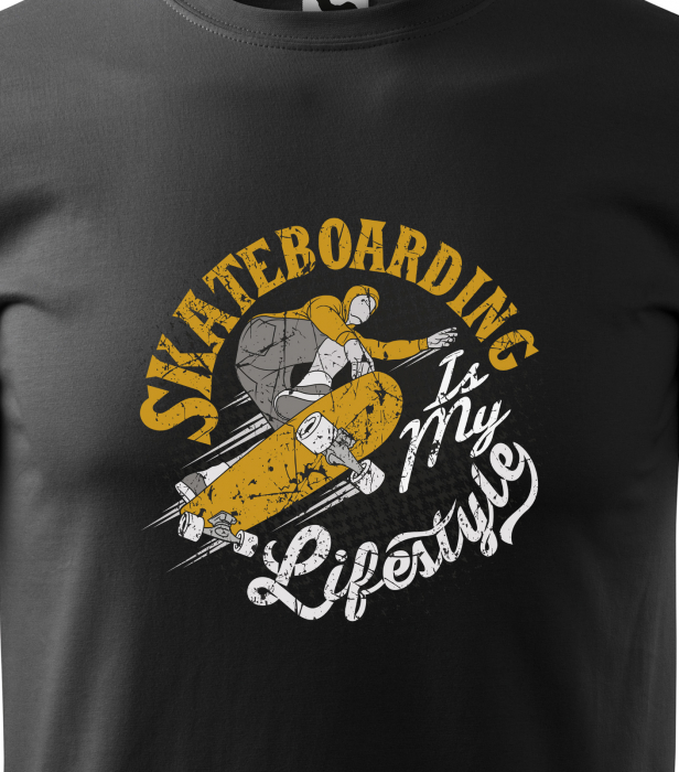 Tricou, idee de cadou, pentru pasionatii de skateboard, Skateboarding is My Lifestyle [2]