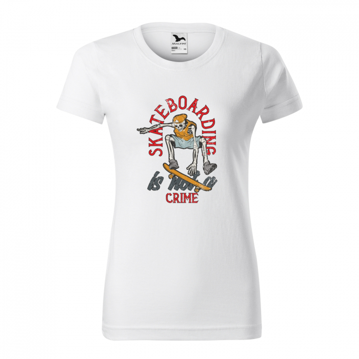 Tricou, idee de cadou, pentru pasionatii de skateboard, Skateboarding is Not a Crime [1]