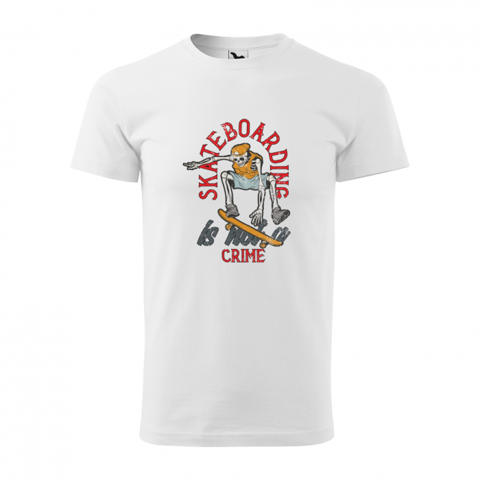 Tricou, idee de cadou, pentru pasionatii de skateboard, Skateboarding is Not a Crime [1]