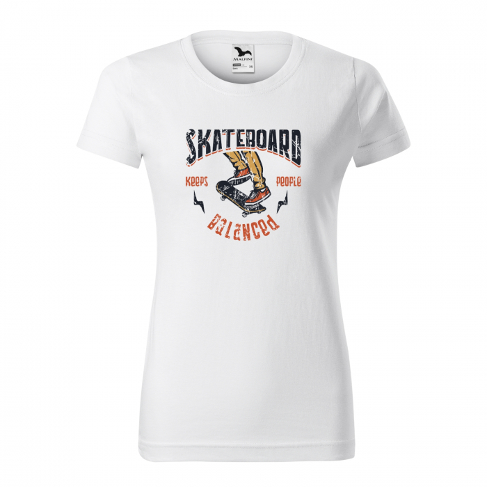 Tricou, idee de cadou, pentru pasionatii de skateboard, Skateboarding Keeps People Balancing [1]