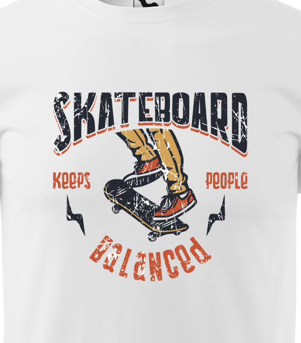 Tricou, idee de cadou, pentru pasionatii de skateboard, Skateboarding Keeps People Balancing [2]