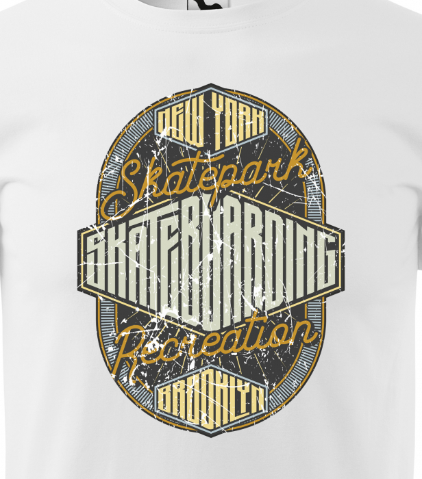 Tricou, idee de cadou, pentru pasionatii de skateboard, SkatePark New York [2]