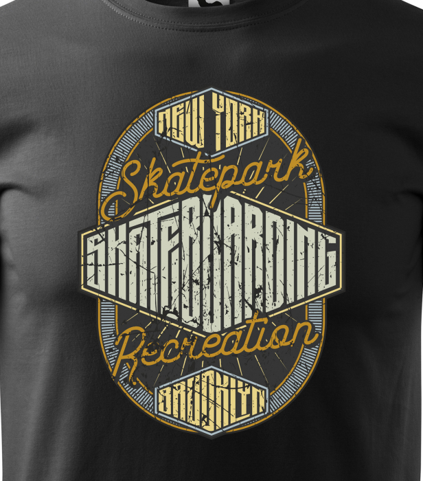 Tricou, idee de cadou, pentru pasionatii de skateboard, SkatePark New York [2]