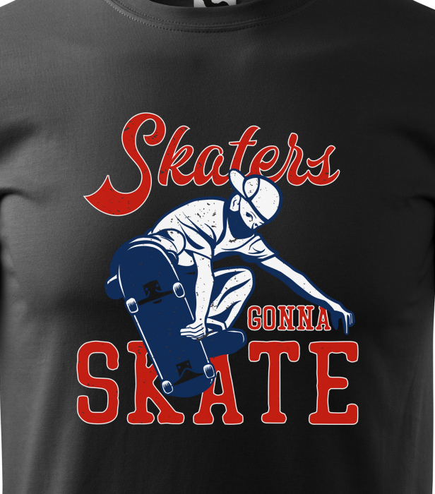 Tricou, idee de cadou, pentru pasionatii de skateboard, Skaters Gonna Skate With Mask [2]