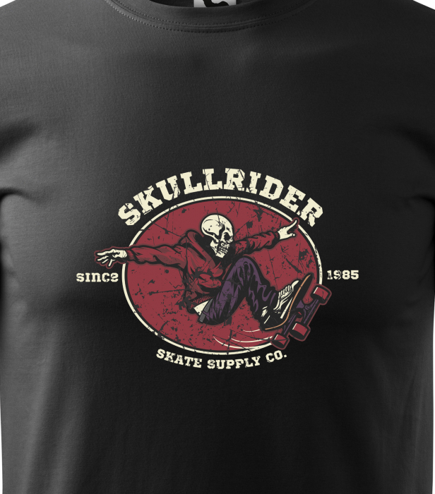 Tricou, idee de cadou, pentru pasionatii de skateboard, Skull Rider [2]