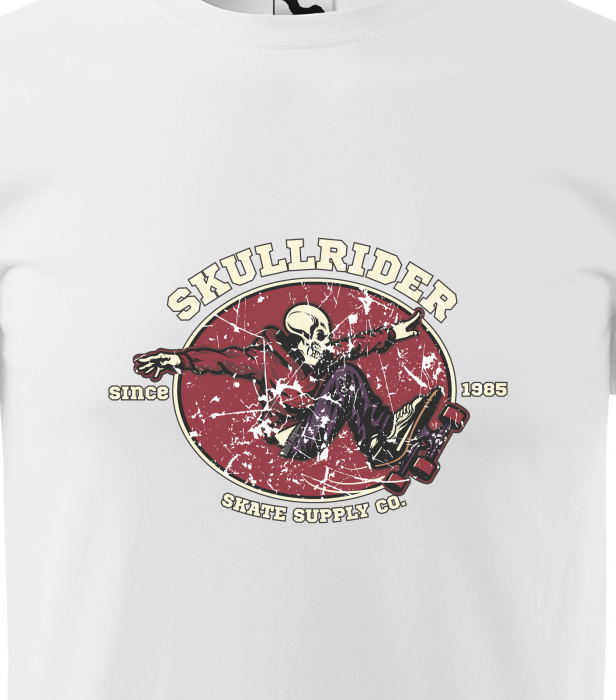 Tricou, idee de cadou, pentru pasionatii de skateboard, Skull Rider [2]