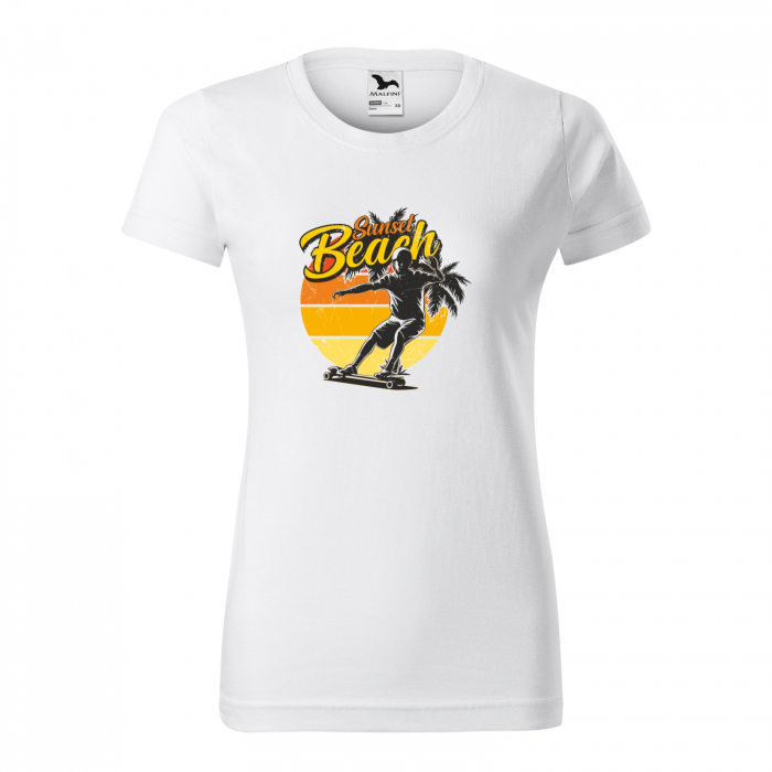 Tricou, idee de cadou, pentru pasionatii de skateboard, Sunset Beach [1]