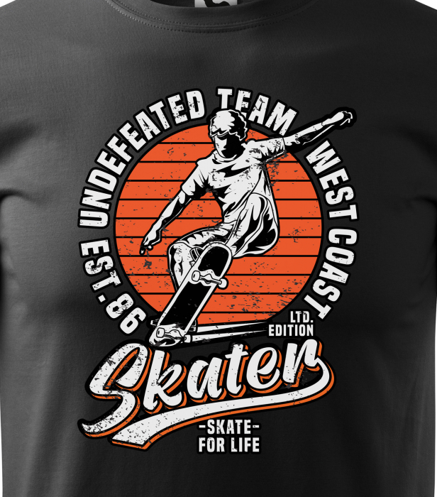 Tricou, idee de cadou, pentru pasionatii de skateboard, Undefeated Team West Coast [2]