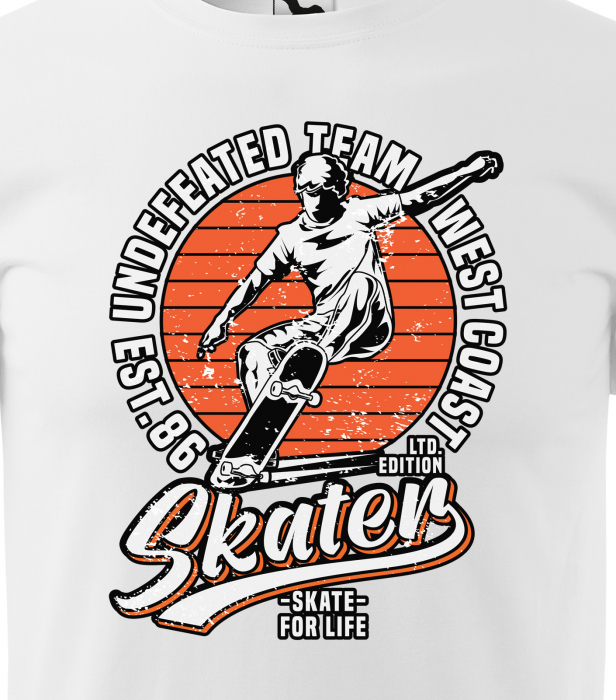 Tricou, idee de cadou, pentru pasionatii de skateboard, Undefeated Team West Coast [2]
