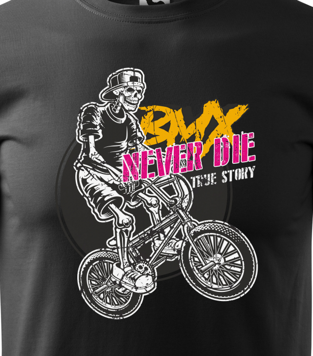 Tricou pentru biciclisti BMX, idee de cadou, BMX Never Die True Story [2]