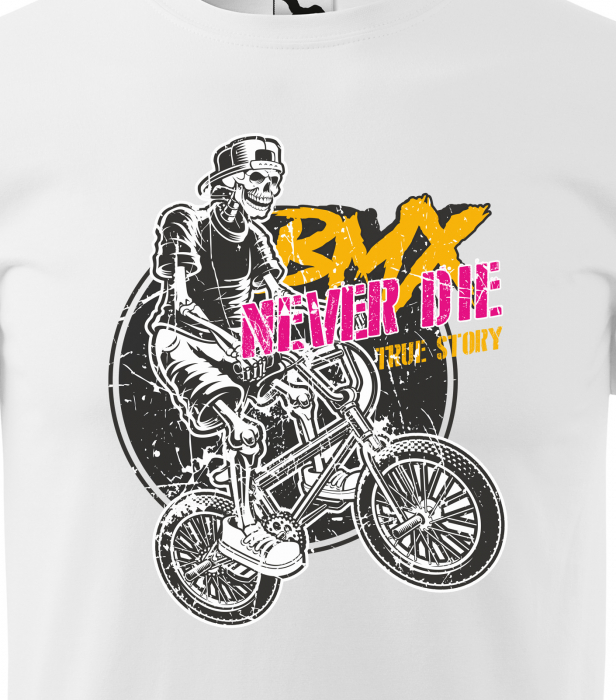 Tricou pentru biciclisti BMX, idee de cadou, BMX Never Die True Story [2]