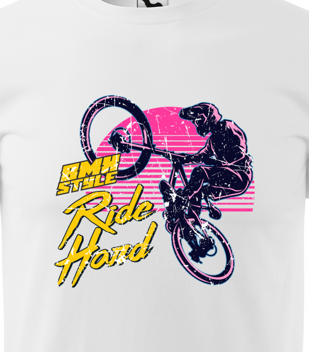 Tricou pentru biciclisti BMX, idee de cadou, BMX Style Ride Hard [2]