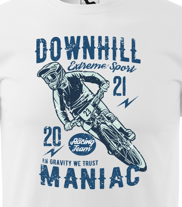 Tricou pentru biciclisti de downhill, idee de cadou, Downhill Maniac In Gravity We Trust [2]