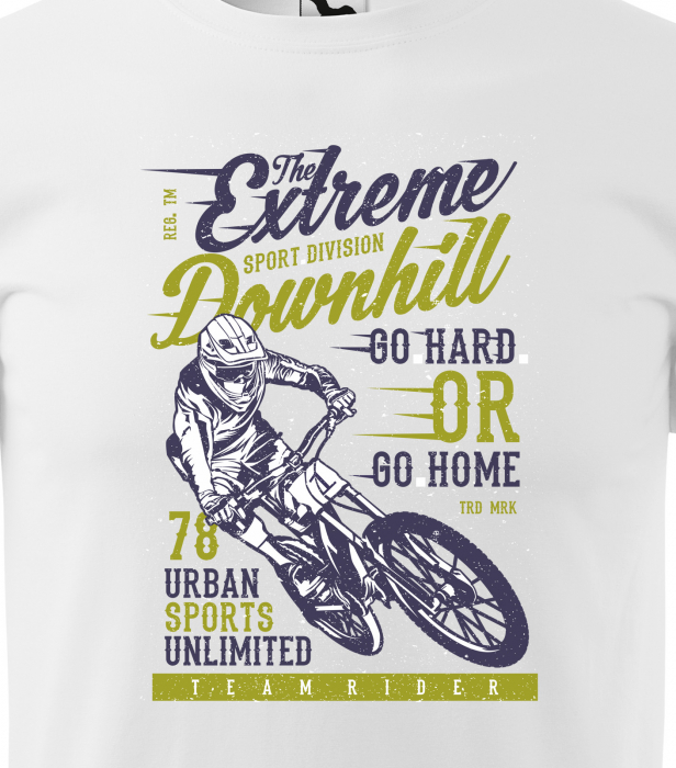 Tricou pentru biciclisti de downhill, idee de cadou, Go Hard Or Go Home [2]