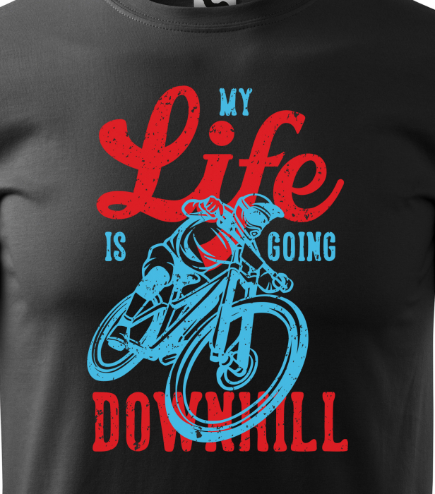 Tricou pentru biciclisti de downhill, idee de cadou, My Life is Going Downhill [2]