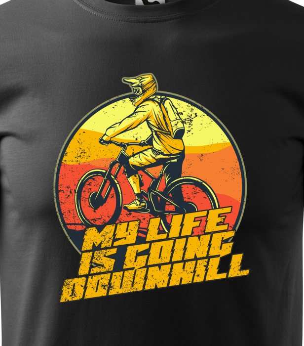 Tricou pentru biciclisti de downhill, idee de cadou, My Life Is Going Downhill Fast [2]