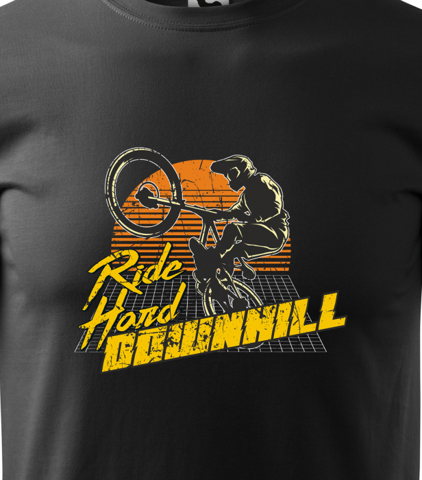 Tricou pentru biciclisti de downhill, idee de cadou, Ride Hard Downhill [2]