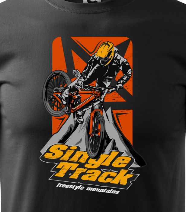 Tricou pentru biciclisti de downhill, idee de cadou, Single Track Downhill [2]