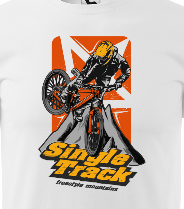 Tricou pentru biciclisti de downhill, idee de cadou, Single Track Downhill [2]