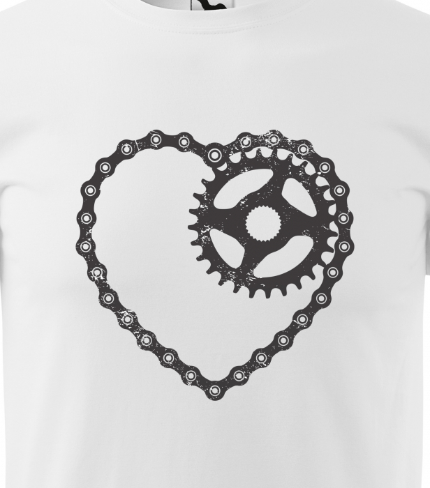 Tricou pentru biciclisti, idee de cadou, Chain Heart [2]