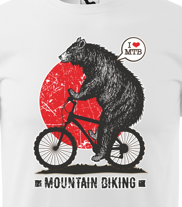 Tricou pentru biciclisti MTB, idee de cadou, Bear on Mountain Bike [2]