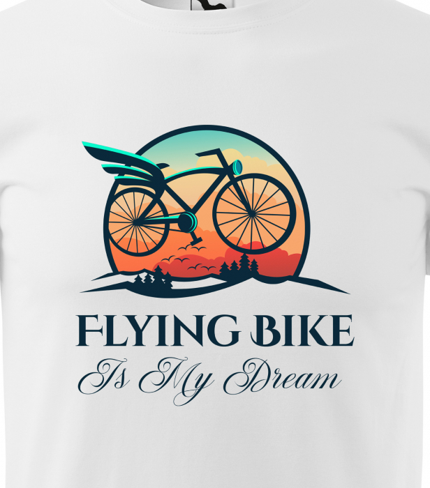 Tricou pentru biciclisti pasionati, idee de cadou, A Flying Bike is my Dream [2]