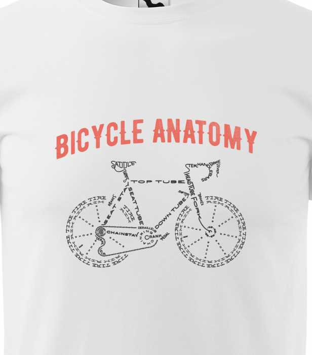 Tricou pentru biciclisti pasionati, idee de cadou, Bicycle Anatomy [2]