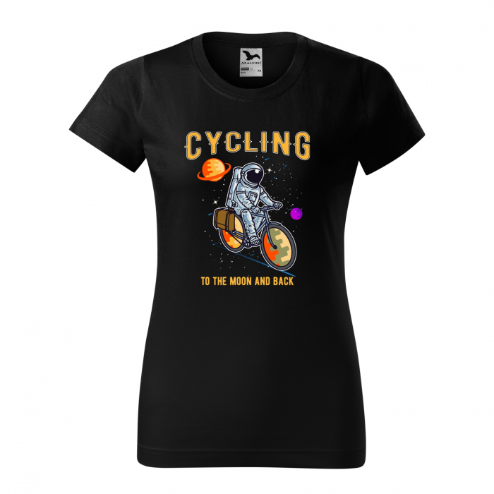 Tricou pentru biciclisti pasionati, idee de cadou, Cycling to the Moon and Back [1]
