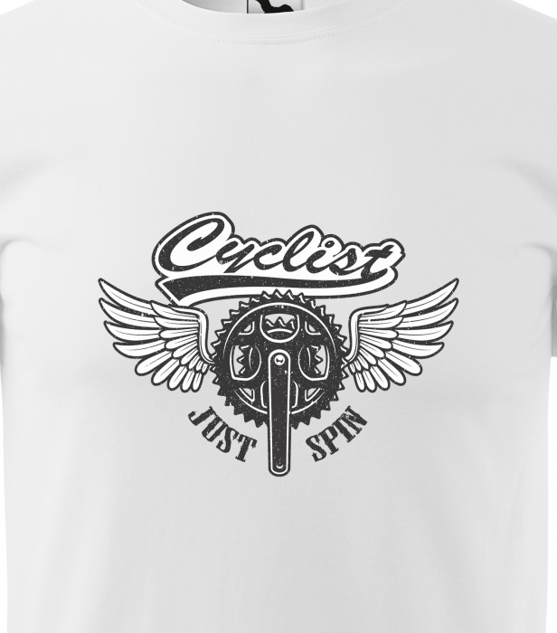 Tricou pentru biciclisti pasionati, idee de cadou, Cyclist Just Spin Wings [2]