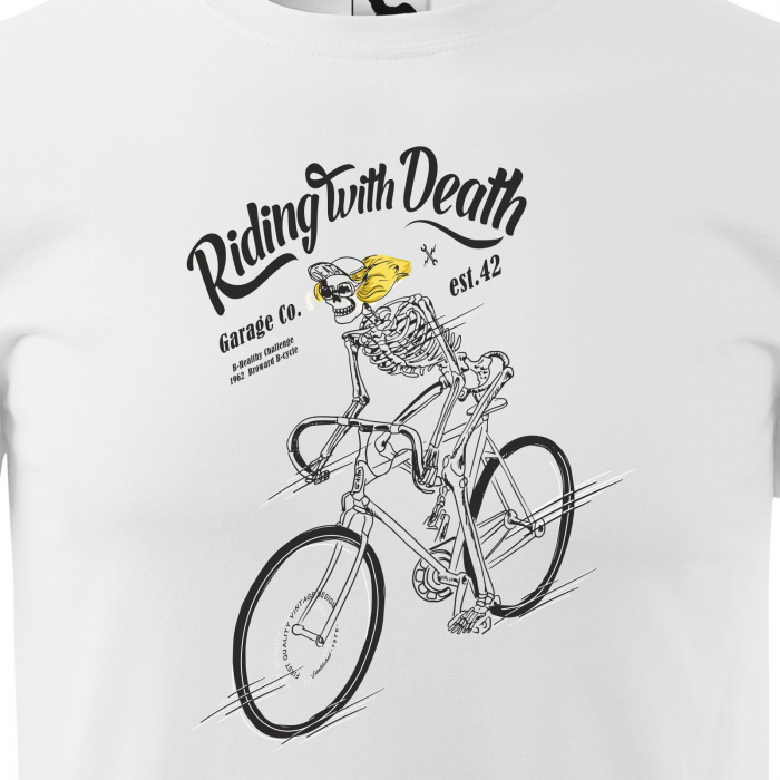 Tricou pentru biciclisti pasionati, idee de cadou, Cyclist Riding with Death [2]