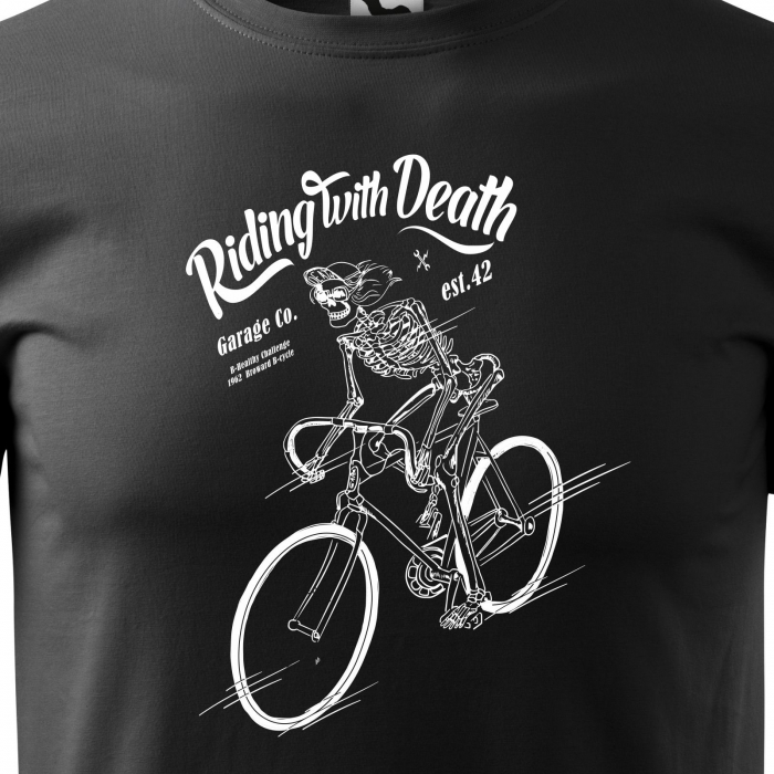 Tricou pentru biciclisti pasionati, idee de cadou, Cyclist Riding with Death [2]