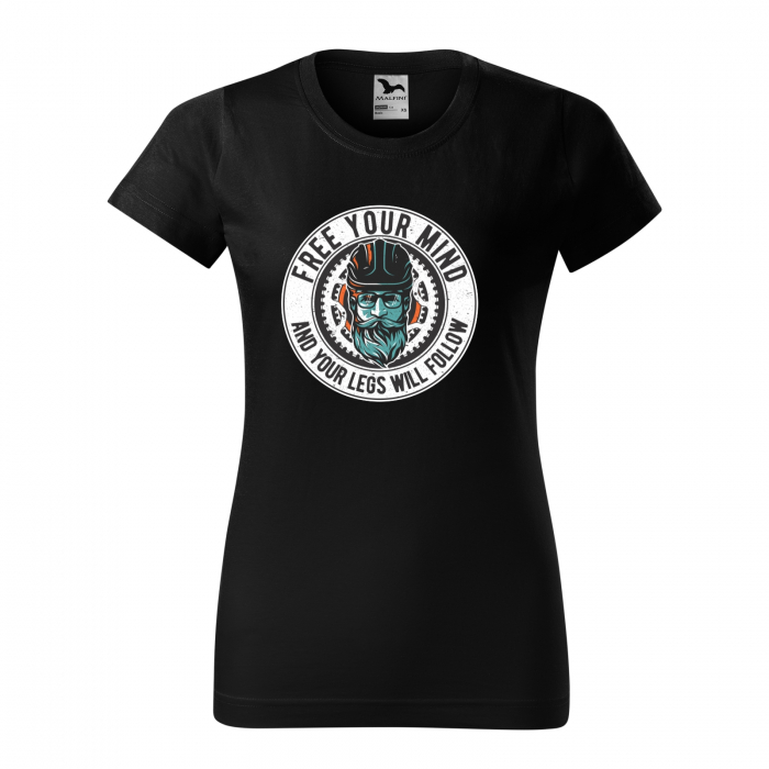 Tricou pentru biciclisti pasionati, idee de cadou, Free You Mind and The Legs Will Follow [1]