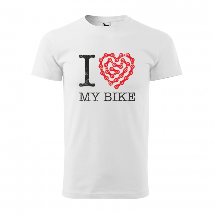 Tricou pentru biciclisti pasionati, idee de cadou, I Love my Bike Chain Heart [1]