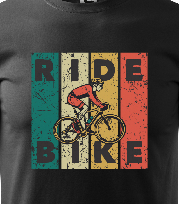 Tricou pentru biciclisti pasionati, idee de cadou, Ride Bike Flag [2]