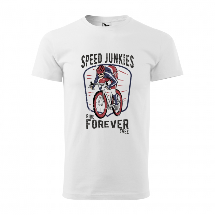 Tricou pentru biciclisti pasionati, idee de cadou, Speed Junkies Ride Forever Forever Free [1]