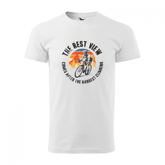 Tricou pentru biciclisti pasionati, idee de cadou, The Best View Comes After the Hardest Climb [1]