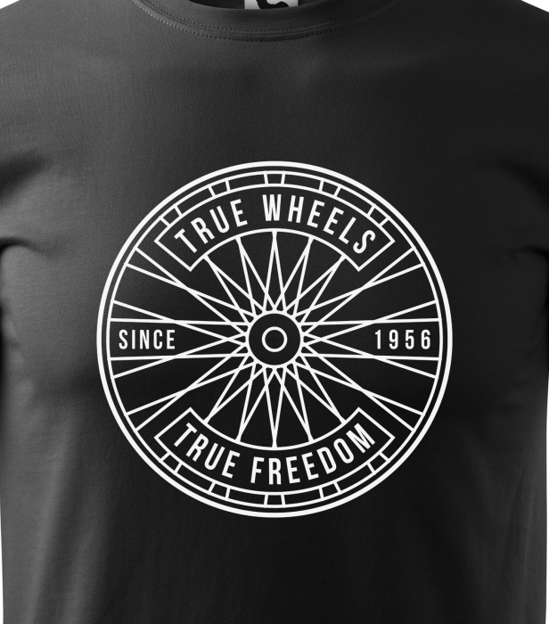 Tricou pentru biciclisti pasionati, idee de cadou, True Wheels True Freedom [2]