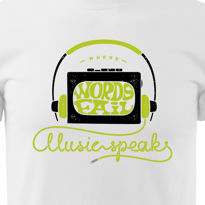 Tricou pentru cei pasionati de muzica, cadoul perfect, Words Fail, Music Speaks [2]