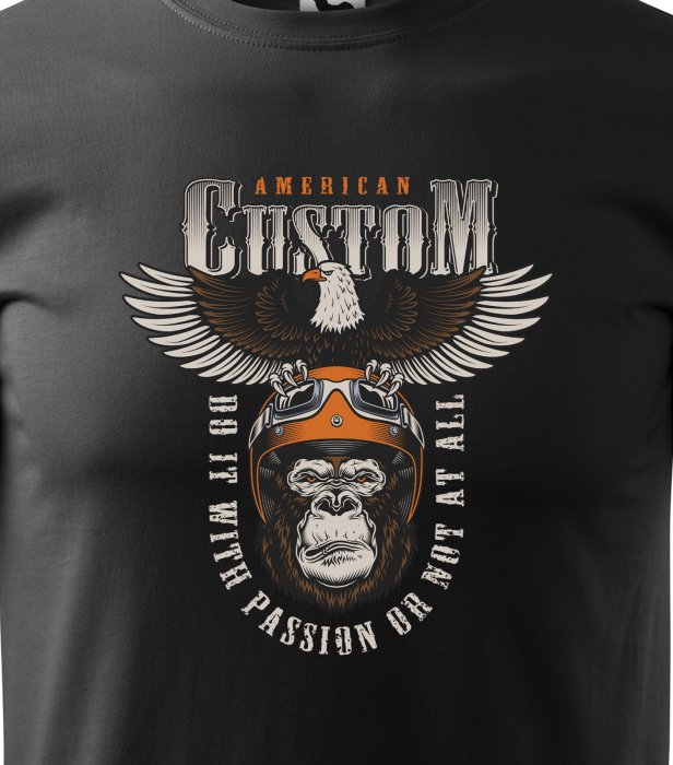 Tricou pentru motociclisti, bikeri, American Custom Gorilla [2]