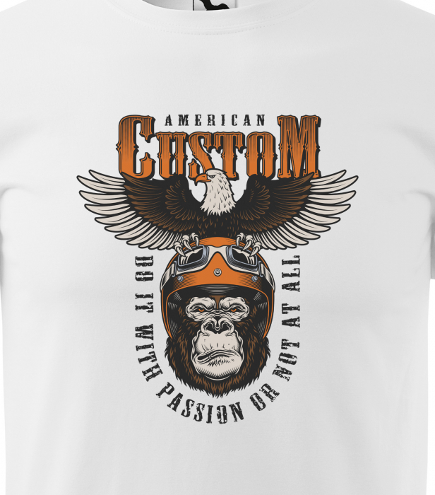 Tricou pentru motociclisti, bikeri, American Custom Gorilla [2]