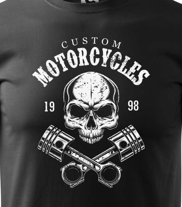 Tricou pentru motociclisti, bikeri, American Custom Skull [2]
