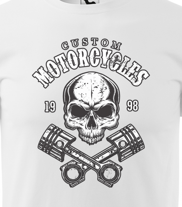 Tricou pentru motociclisti, bikeri, American Custom Skull [2]