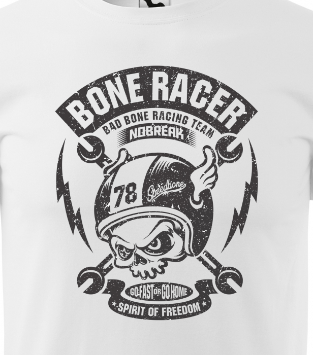 Tricou pentru motociclisti, bikeri, Bone Racer [2]