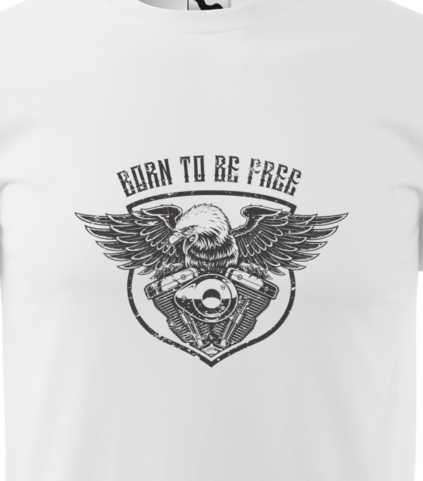 Tricou pentru motociclisti, bikeri, Born to be free [2]