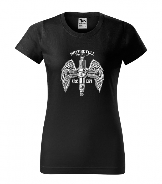 Tricou pentru motociclisti, bikeri, Build and Repair Spark with Wings [1]