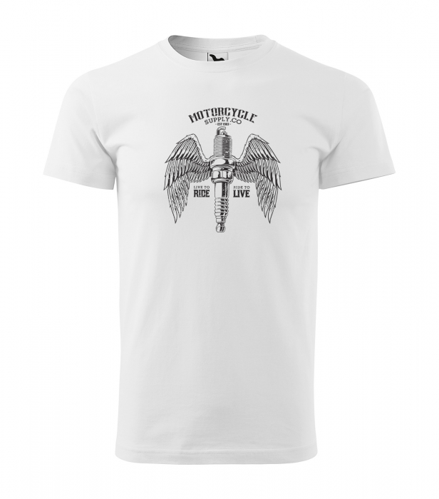 Tricou pentru motociclisti, bikeri, Build and Repair Spark with Wings [1]