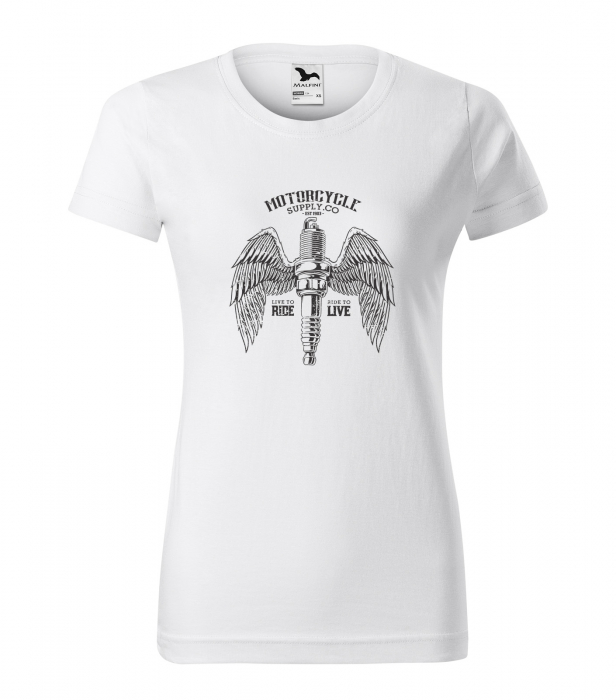 Tricou pentru motociclisti, bikeri, Build and Repair Spark with Wings [1]